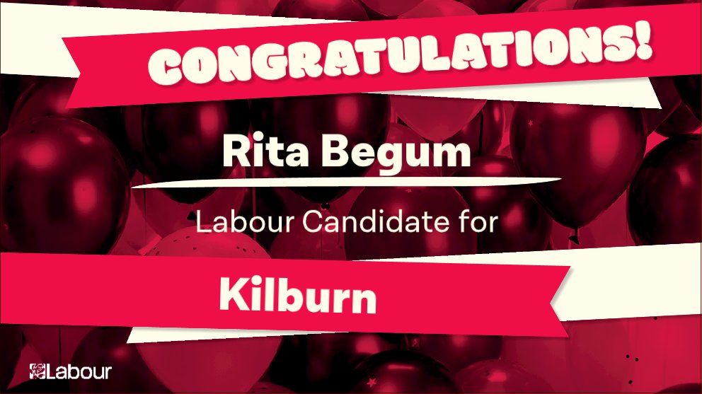 BrentLabour's tweet photo. Congratulations to @iamritabegum for being selected as one of the Labour candidates for Kilburn ward! 🥳

Now time to keep the ward red in May 💪 https://t.co/SJOunDIpwN