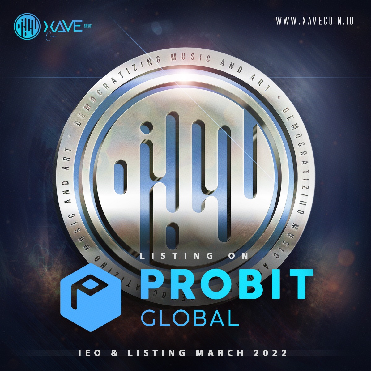 XaveCoin's tweet photo. Dear #Xavers, we want to remind you that our IEOs and listing will be taking place during March on @ProBit_Exchange 🗓️

That is a big step for our project and March is just around the corner!  Are you as excited as we are?🥳🎊

#XVC $XVC #Probit #XaveWorld #metaverse #playtoearn https://t.co/B1VUX0sLaG