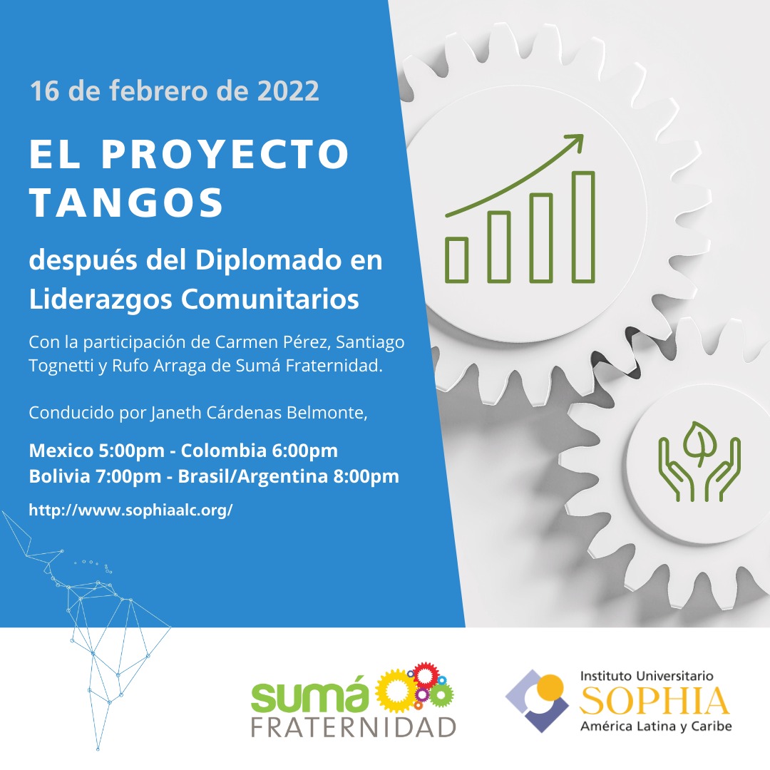 ¿Querés saber más sobre el proyectos #Tangos y esta tercera edición? 

¡Sumate a este webinar de <a href="/istitutosophia/">IUSophia</a>! Hablaremos con <a href="/JanethCarBel/">Janeth Cárdenas B</a> sobre cómo participar del Diplomado en Liderazgos Comunitarios ayudó a repensar el proyecto. 

📌Inscripciones: 
share-eu1.hsforms.com/1xgTCmlFMTdW21…