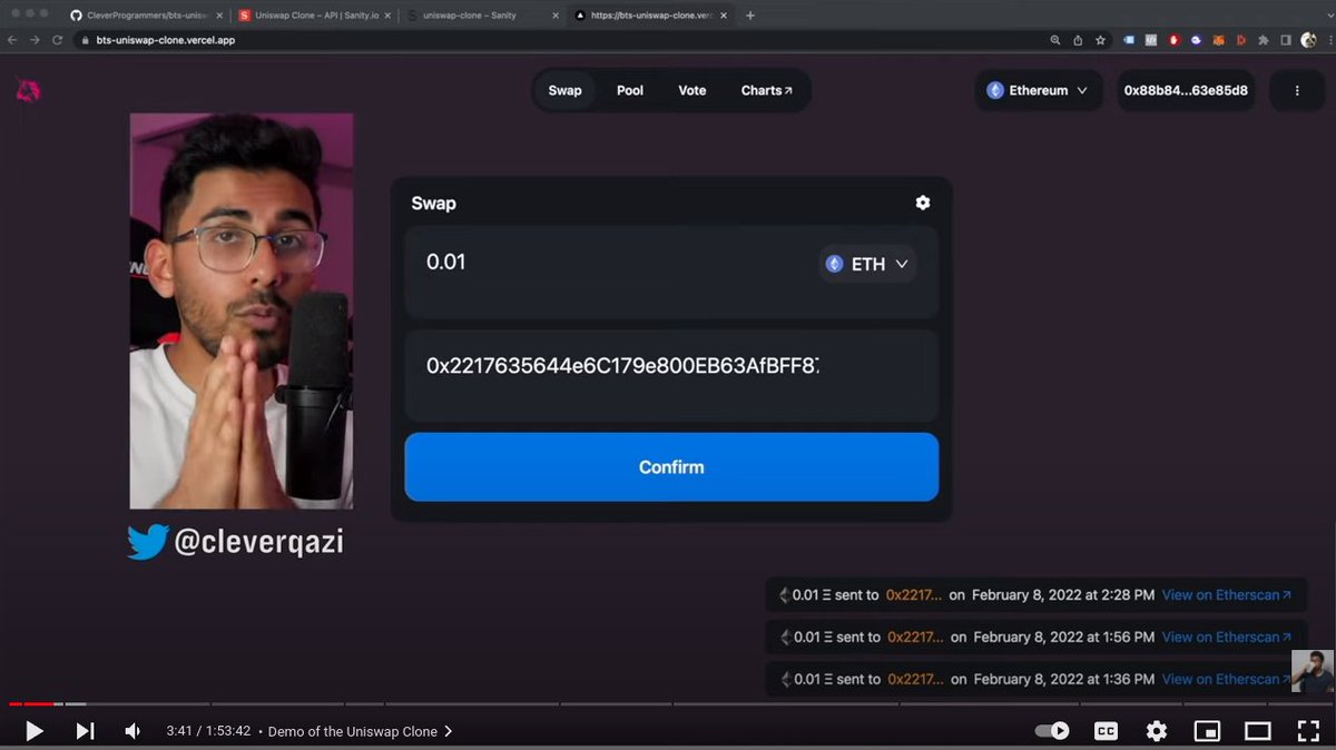 CultlessStudios's tweet photo. I'm also committing to build the UniSwap clone qith @cleverqasi @sanity_io @vercel @nextjs 

0xD1447635D1F129367Fd05Ca5da1604F9D322087D https://t.co/4OL0OSwgvh