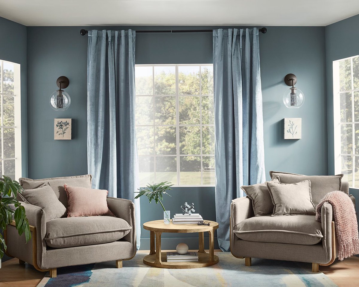 Mix and match light and neutral accent colors with the cool tones of Slate Tile from our 2022 Color Collection of the year as shown in this sophisticated living room. ​

Color used: Slate Tile (HGSW1472) from our 2022 #ColorCollectionoftheYear. Available exclusively at <a href="/Lowes/">Lowe's</a>.