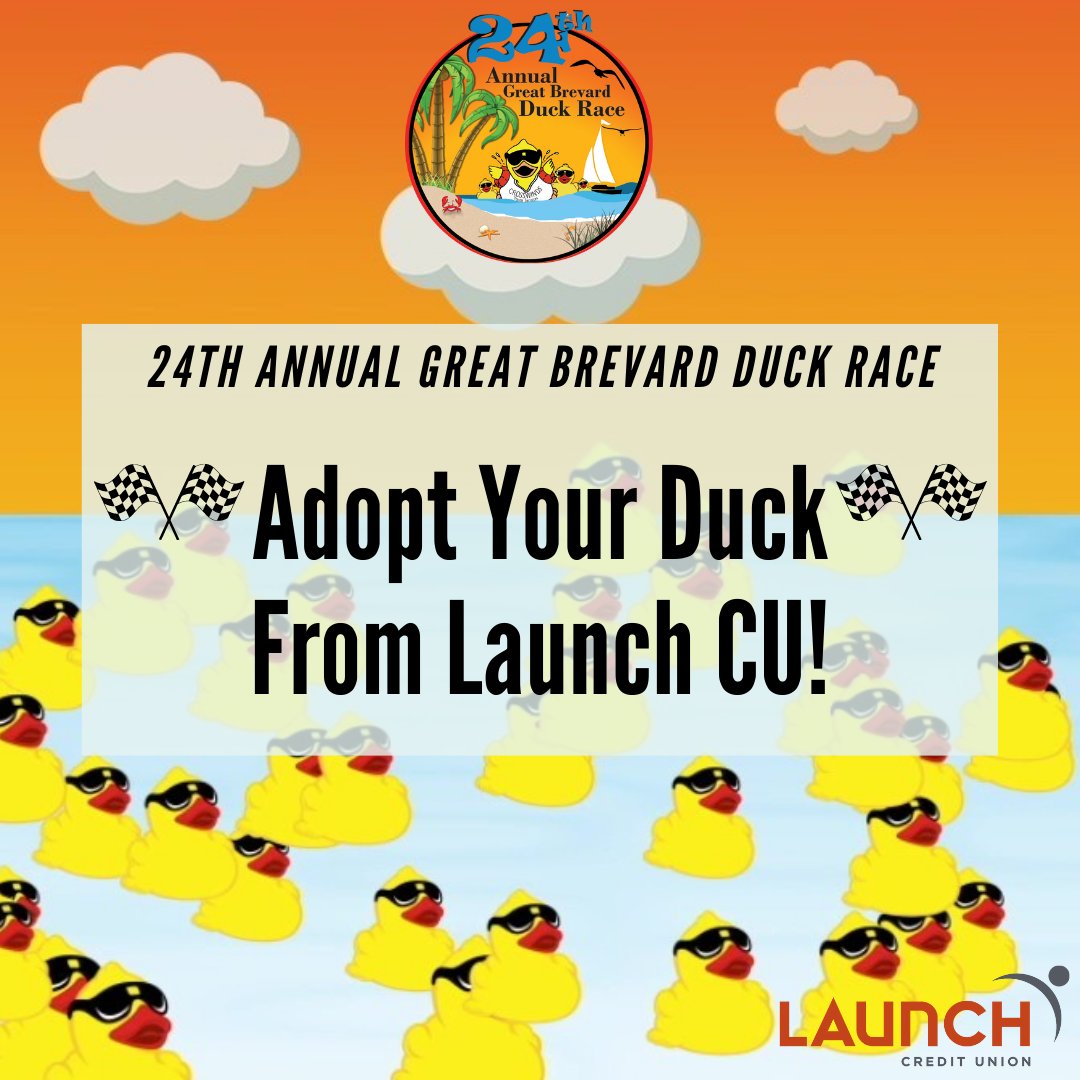 LaunchCU's tweet photo. Launch is proud to partner with Crosswinds Youth Services, Inc. for the 24th Annual Great Brevard Duck Race. Adopt a duck at any of our branches or online!🧡
🔗https://t.co/OQyHteKSCY
#adoptingduckschangeslives #crosswindsyouthservices #launchinthecommunity https://t.co/rKNcnBe9rl
