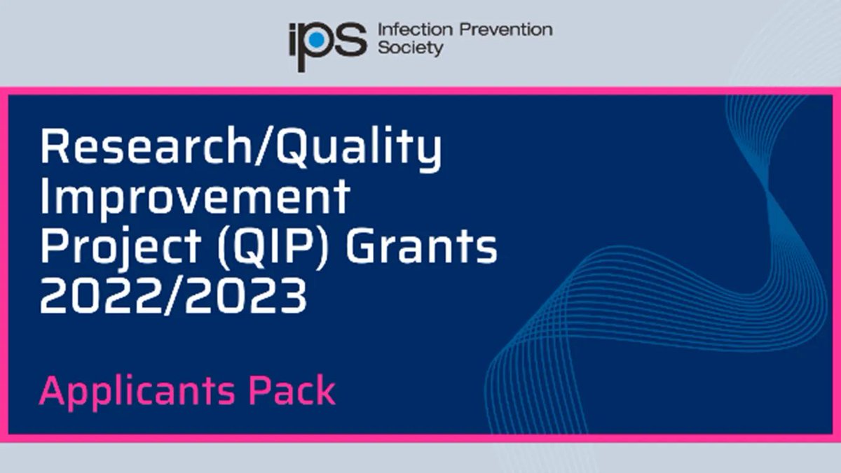 The #IPS R&amp;D Committee <a href="/IPSRnD/">Infection Prevention</a> are delighted to announce the re-launch of the Research/Quality Improvement Project (QIP) Grants 2022/2023

For an application pack: buff.ly/3sJMS5o

Deadline: Midday 31st March 22

More info: IPSPA@fitwise.co.uk 

#InfectionPrevention #IPC