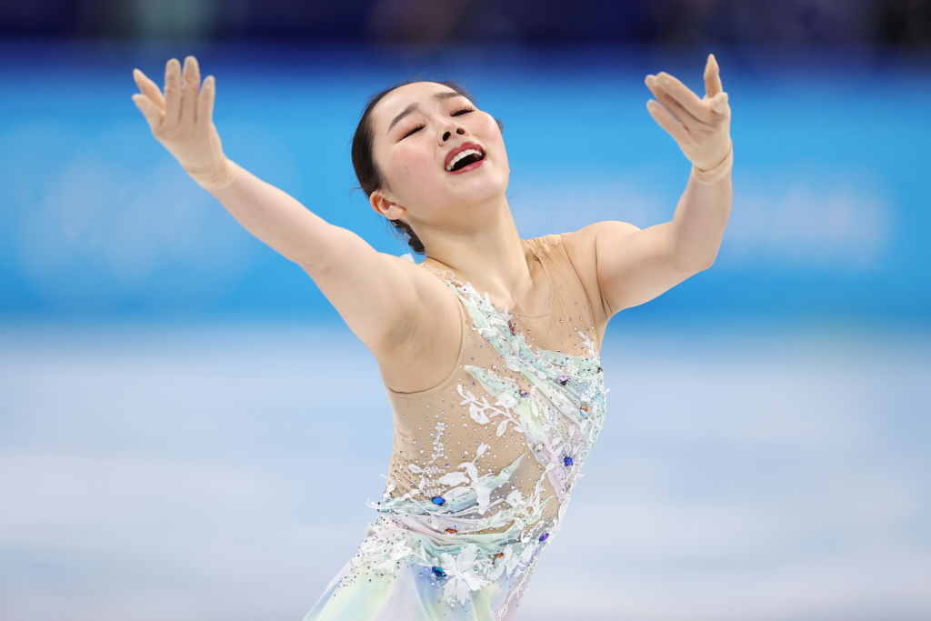 'I am actually quite satisfied with my triple axel - in general I am still quite happy with this performance, but the score was actually lower than the team events. So that is what I'm feeling not happy about.” Wakaba Higuchi (JPN) #FigureSkating #Beijing2022