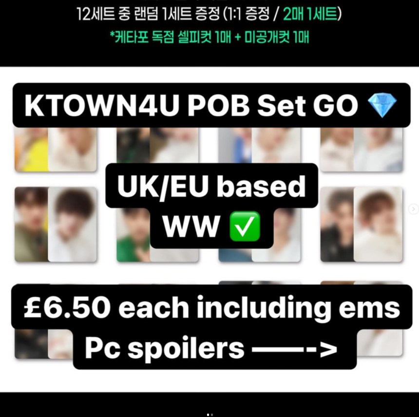 TradingMin's tweet photo. KTOWN4U POB ONLY GO 
£6.50 each including ems
- POB only no album/inclusions
- I am UK / EU based (WW ✅)
- Feel free to DM me
- payments are due ASAP! https://t.co/XWo3jmcele