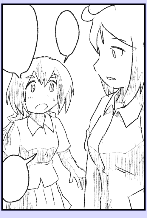 ←ビフォー アフター→
手癖で描くとやたら頭がでかくなるのは何故なんだろう… 