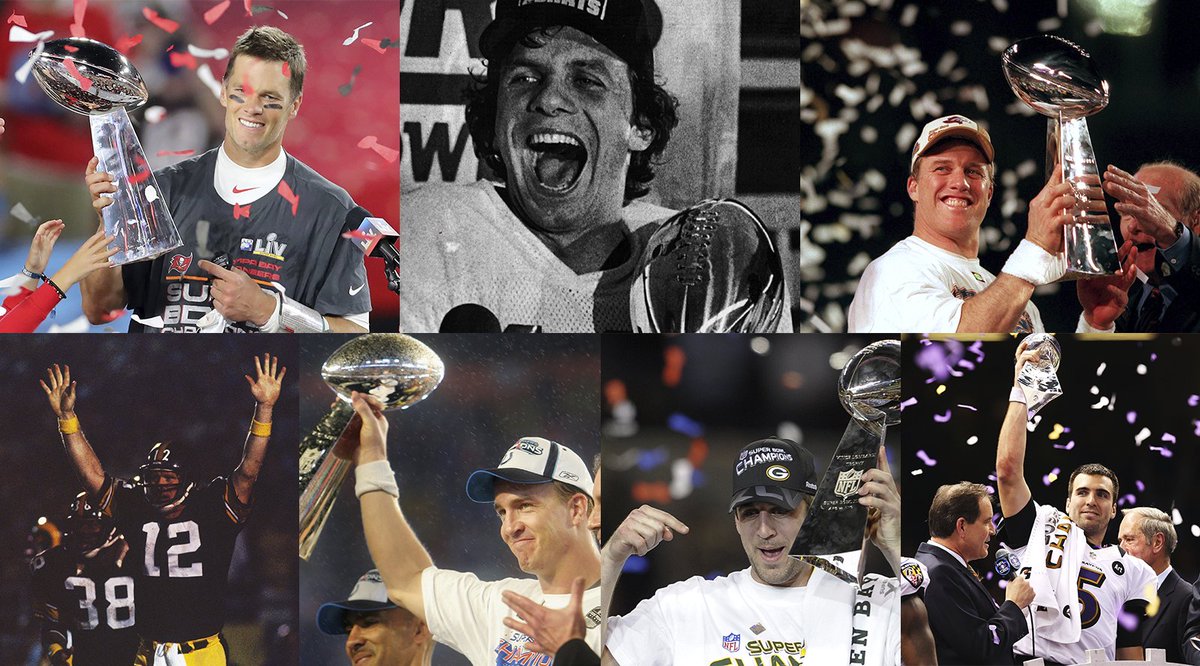 NFLonCBS's tweet image. The list of QBs in playoff history with 10 Wins, 25 Pass TD and a Super Bowl MVP is a who's who of NFL icons

▪️Tom Brady
▪️Joe Montana
▪️John Elway
▪️Terry Bradshaw
▪️Peyton Manning
▪️Aaron Rodgers
▪️Joe Flacco