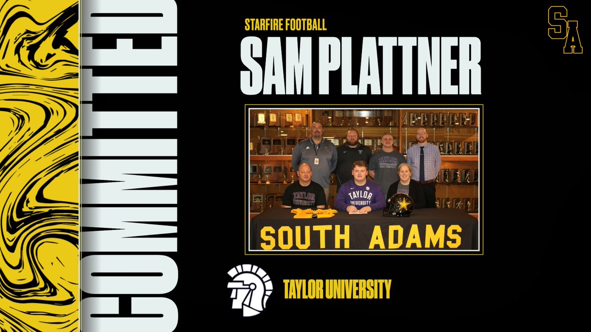 Congratulations to Stafire OL, Sam Plattner for committing to play football for Taylor University next fall.
