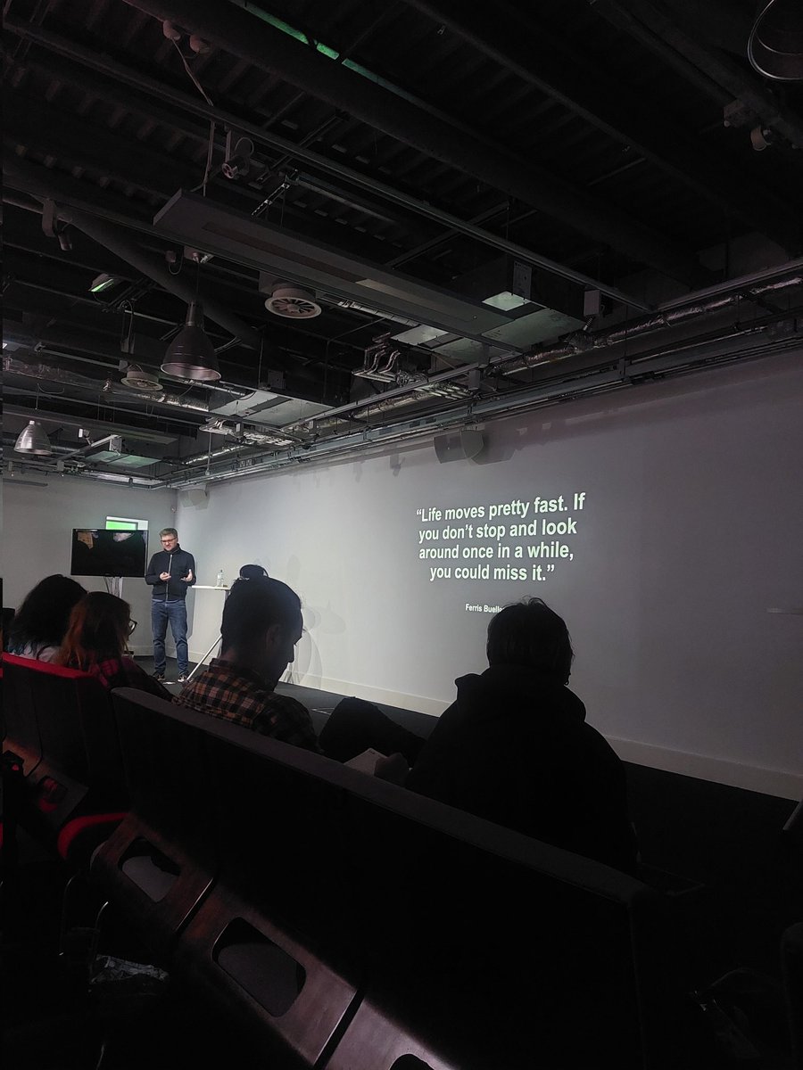SamiyaCreates's tweet photo. An amazing talk for Day 2 of Conference Week. Inspirational work and showing us that hard work, passion, and failure leads you to places. The resilience to keep going and to be better than yesterday💙 @daveflanagan #CloseButNoCigar #ConferenceWeek #DesignThinking https://t.co/xWpcC0pqkc