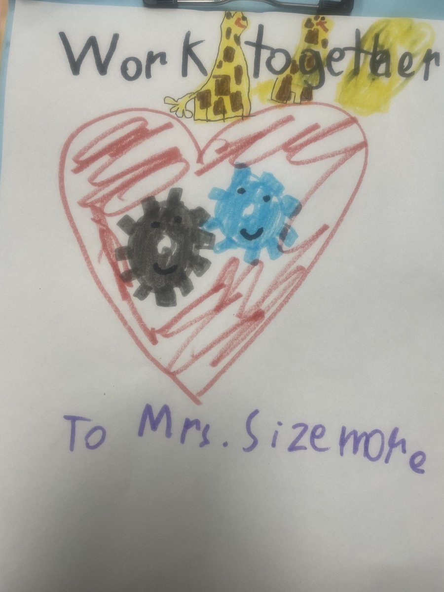A student delivered this Valentine she made for me to my classroom. Made my STEM teacher heart burst with happiness. #worktogether  ⁦<a href="/FBEFrogs/">Falling Branch Elem</a>⁩ ⁦<a href="/mcps_va/">MCPS</a>⁩  ⁦