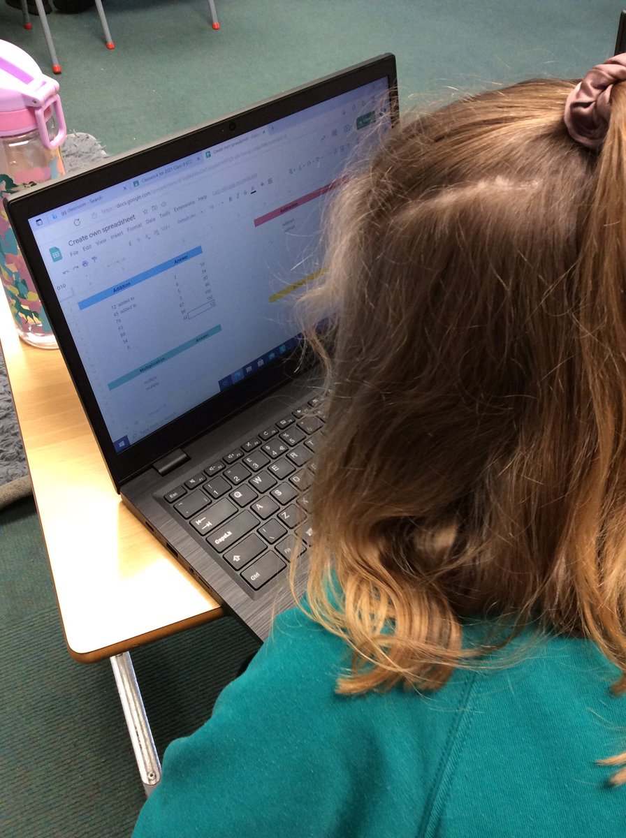 OVPSMrsFreeman's tweet photo. #OVPSclass9 Creating our own spreadsheets and using formulas to add, subtract, multiply and divide https://t.co/HzQH0LePmx