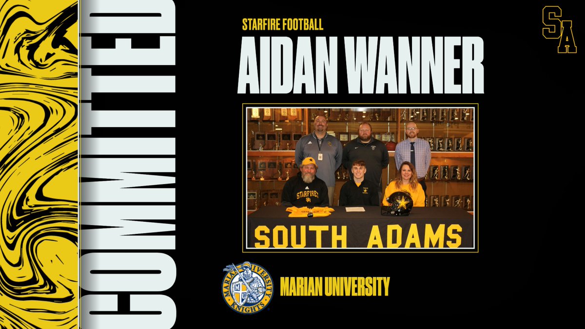 Congratulations to Stafire WR, Aidan Wanner for committing to play football for Marian University next fall.