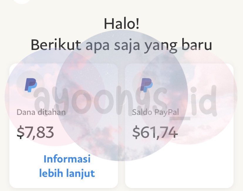Ayoongs_id's tweet photo. Wts saldo paypal 
Rate : 14.000/$1 https://t.co/FNb6i107yw