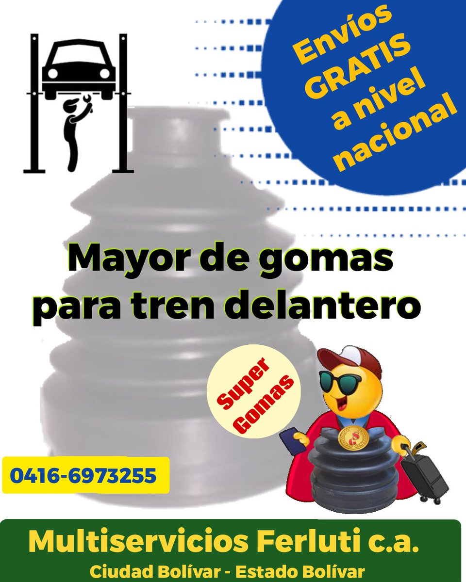 agendautomotriz's tweet photo. Multiservicios Feluti te ofrece un amplio surtido de gomas para tren delantero con excelentes precios al mayor y envío gratis. Aprovecha. @Supergomas01 https://t.co/cEhplpI0dq