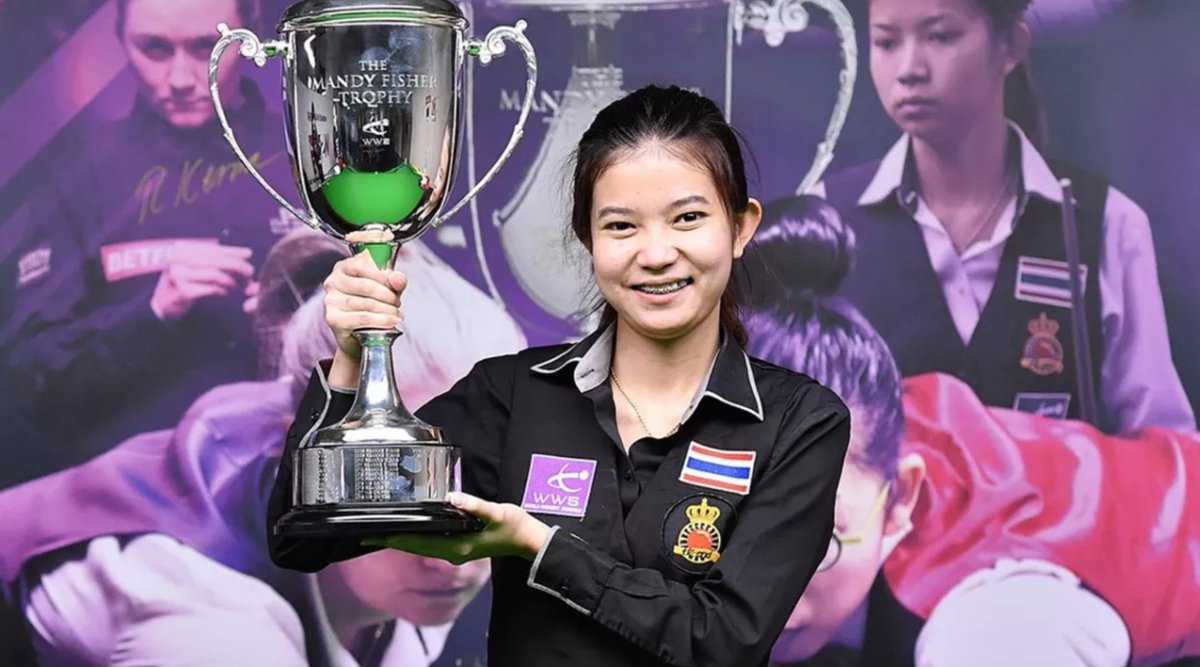 WeAreWST's tweet photo. Nutcharut 'Mink' Wongharuthai is perfect flagbearer for snooker's future, writes @davehendon for @eurosport 

Read more: https://t.co/ViiQ0sVZ7P https://t.co/NfqqVJDsva