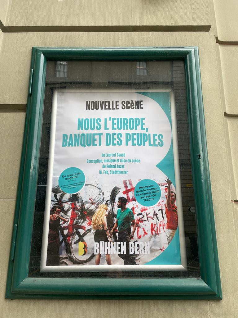 Roland_Auzet's tweet photo. #Tournée2122 // Nouvelle date pour "Nous, l'Europe, Banquet des peuples" : l'équipe se prépare à Berne en Suisse, en vue de la représentation de demain ! 📅  mercredi 16 février, 19h30📍 Bühnen Bern
> Infos : https://t.co/lyRmnR4nJk https://t.co/bDiJ0b5DJg