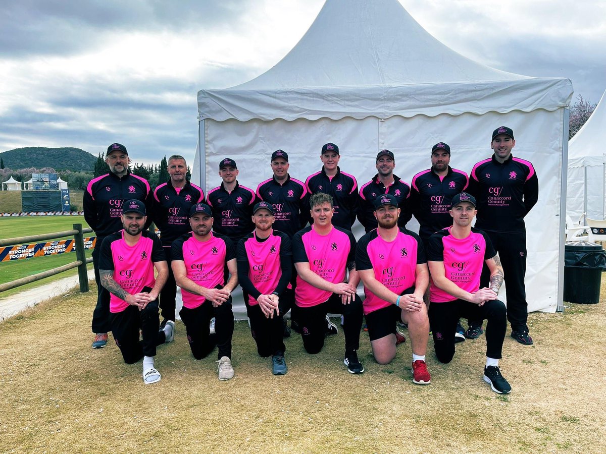 Check out <a href="/CanaccordCC/">Canaccord Griffins CC</a> sporting their new team kit in Malaga, as they compete in week 2 of <a href="/EuropeanCricket/">European Cricket</a> league🏏 
We have worked closely with Griffins to supply a refreshed travel and training kit, and we think you'll agree that they look smart in this vibrant pink.