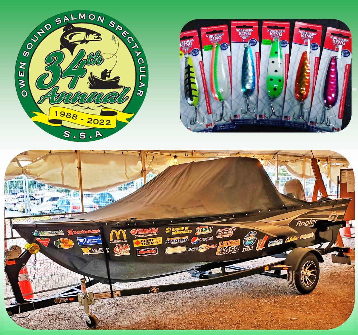 OntarioFishHunt's tweet photo. The #OwenSound Fishing Derby BOAT DRAW TICKETS are now online for sale! Purchase a book of 10 tickets for $20 receive a free lure.
https://t.co/V2GEXXeauH #fishing #fishinglife #fishingaddict #bassfishing  #fish #fishing_lifes #inshorefishing #fishingfun #fishinglures #fishingrod https://t.co/az36SQLNXJ