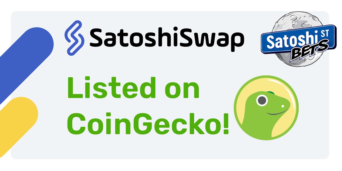 SatoshiSwap has been listed on @CoinGecko! 🥳🎉
Check us out, login, press the star and vote ‘good’ 👍
coingecko.com/en/coins/satos…
#SatoshiSwap #CoinGecko
