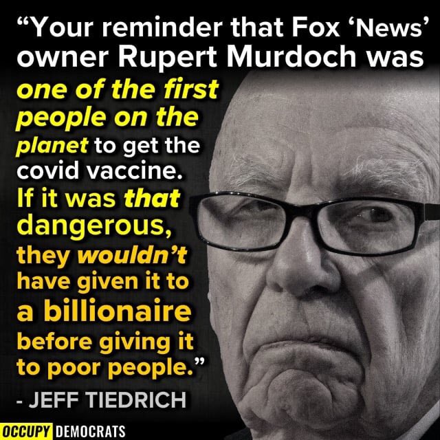 Madonna2125's tweet photo. @FoxNews A leader who managed to have 90% of his citizens vaccinated is not incompetent?
Why does the fully vaccinated Rupert Murdoch hate Canada? https://t.co/8lIpovlvEd
