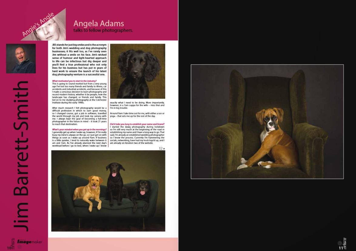 My feature in the latest issue of <a href="/TheSocieties/">The Society of Photographers 📷</a>  of Photographers Professional Imagemaker Magazine... 8-pages of pooch perfection featuring Dog Photographer and member - Jim Barret-Smith.