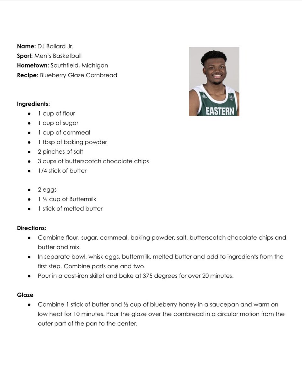 EMUSAAC's tweet photo. On behalf of the EMU Student-Athlete Advisory Committee (SAAC), the link below is to the first edition of EMU Diversity, Equity &amp; Inclusion Cookbook. Thanks to all of the student-athletes and staff who submitted recipes!

🔗: https://t.co/PRe7mgTybZ https://t.co/AJxkmzbbpB