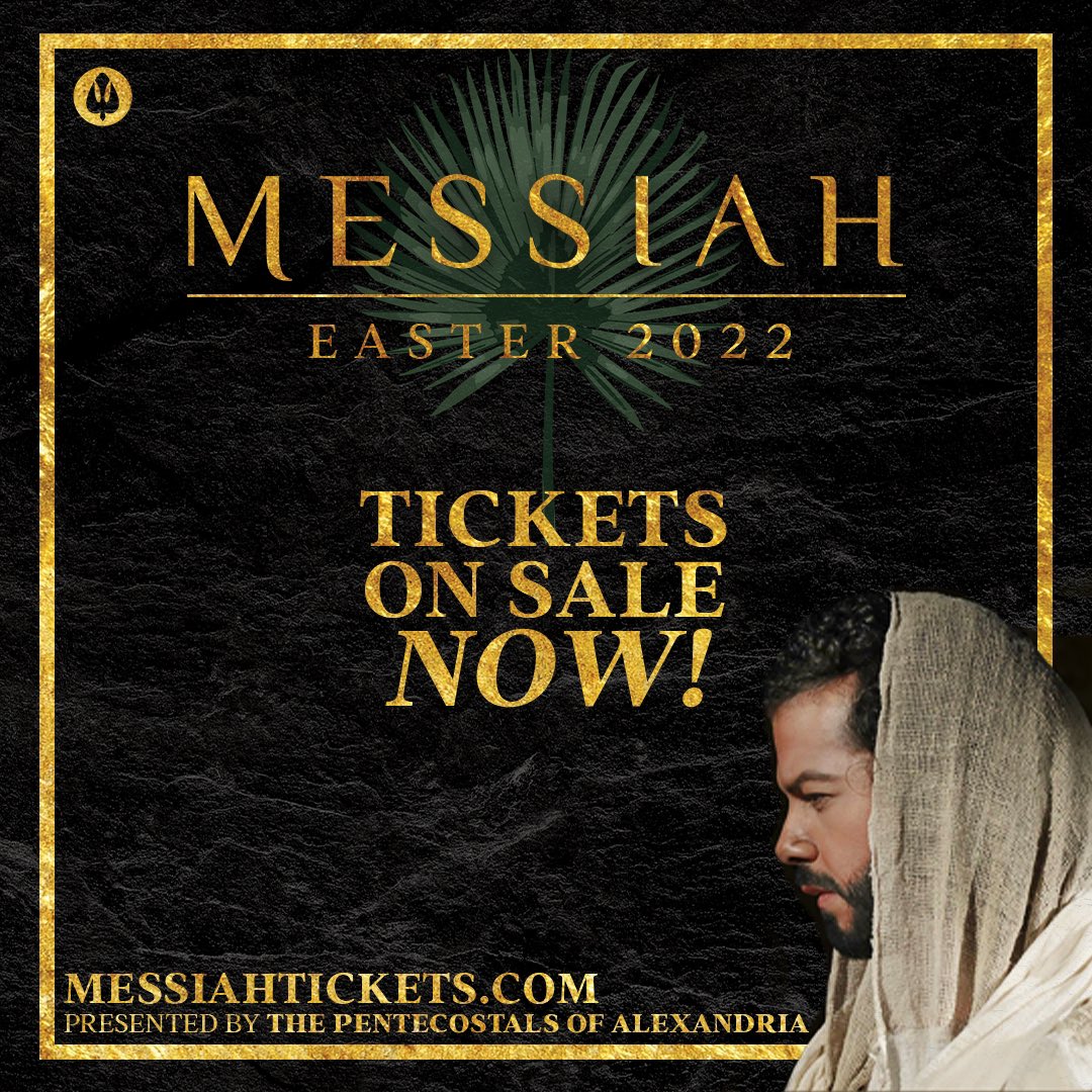 POAlex's tweet photo. HAVE YOU GOTTEN YOUR MESSIAH TICKETS YET?
Get them before they're gone.

The scenes.  The songs.  The MESSIAH.
Don't miss the return of our POA Easter Production, MESSIAH!  

For tickets, performance dates, and information, click https://t.co/C2lD4y5XK1 https://t.co/Xxlzj9Mnfy
