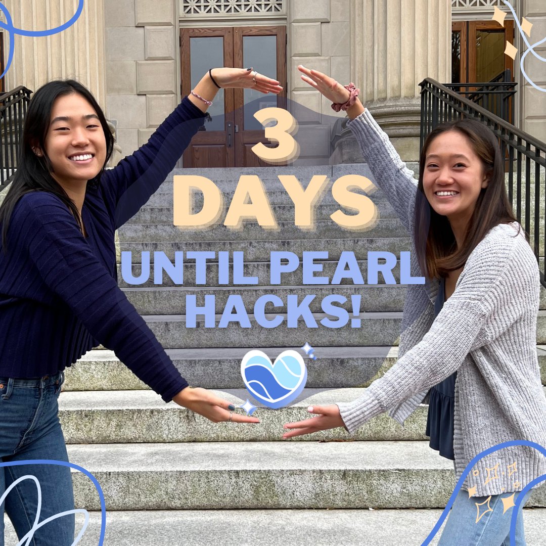 Pearl Hacks is THREE DAYS AWAY! We are so excited for the event, and we hope you are too! Get ready to #DiscoverWithPearlHacks!! 
Still haven’t registered? Sign up as a participant here: bit.ly/PH2022! Registering now will enter you in our Out of This World Giveaway!!