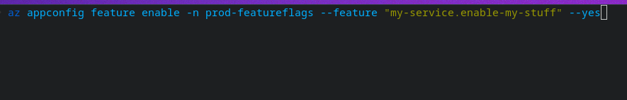 Very nice to toggle features in app configuration from the #Azure cli ✅ Saving me some time away from the portal