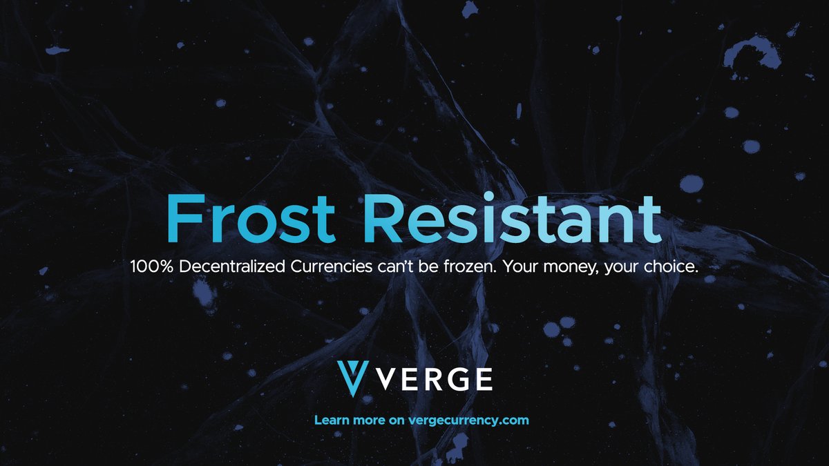 #Vergefam let's unite once again! Share this visual under every discussion and high-reach tweet about #canada and #CanadaHasFallen to spread the message of Verge Currency. 

Use #frostresistantcrypto to unite the entire world of crypto behind this message! RT &amp; Like

$XVG