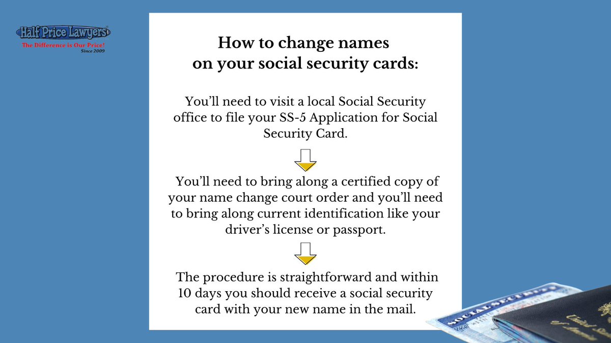 Changing your name on your social security card is one of the first things you will do after getting your court order of name change. In Nevada, a lawyer isn’t needed to file the paperwork for a routine change of name for adults, but it is a good idea to get a lawyer.👍