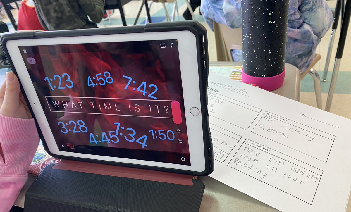 mrschmil's tweet photo. Students in @MissMyersGrade3 at @KisselHillWSD started their elapsed time project today! Students are using Apple Clips to create an elapsed time movie based on an event that happens at school. Stay tuned for our final projects! #twodayslater https://t.co/TsREf5RgCO