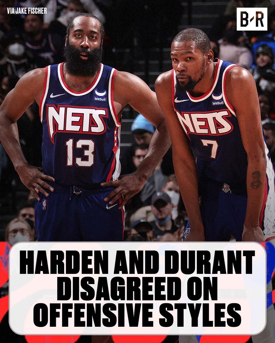 BleacherReport's tweet image. Durant and Nash wanted a free-flowing offense while Harden wanted iso ball, per @JakeLFischer

Nets staff noticed Harden would roll his eyes when plays were designed for Durant 😳