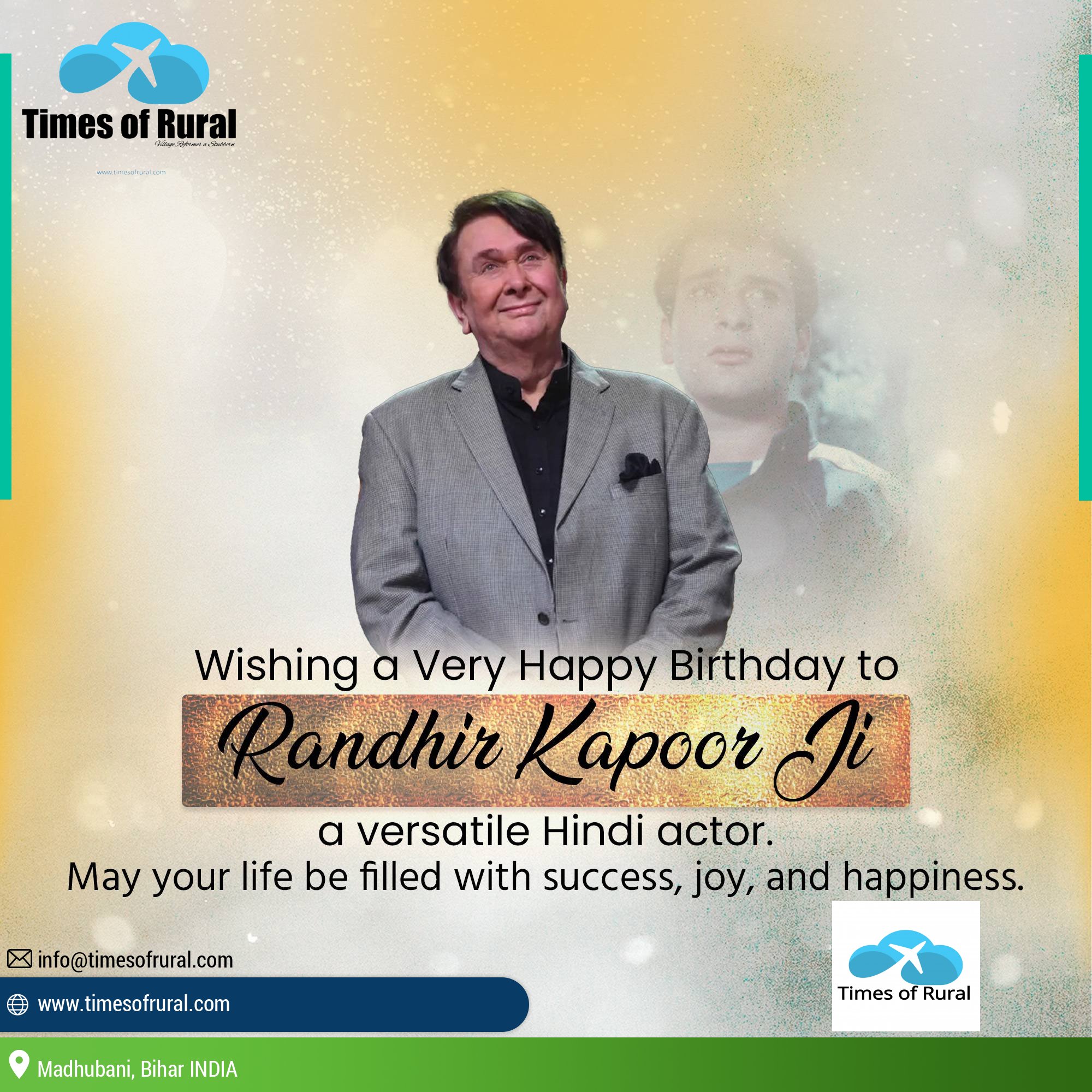 Wishing a Very happy Birthday Randhir Kapoor Ji  