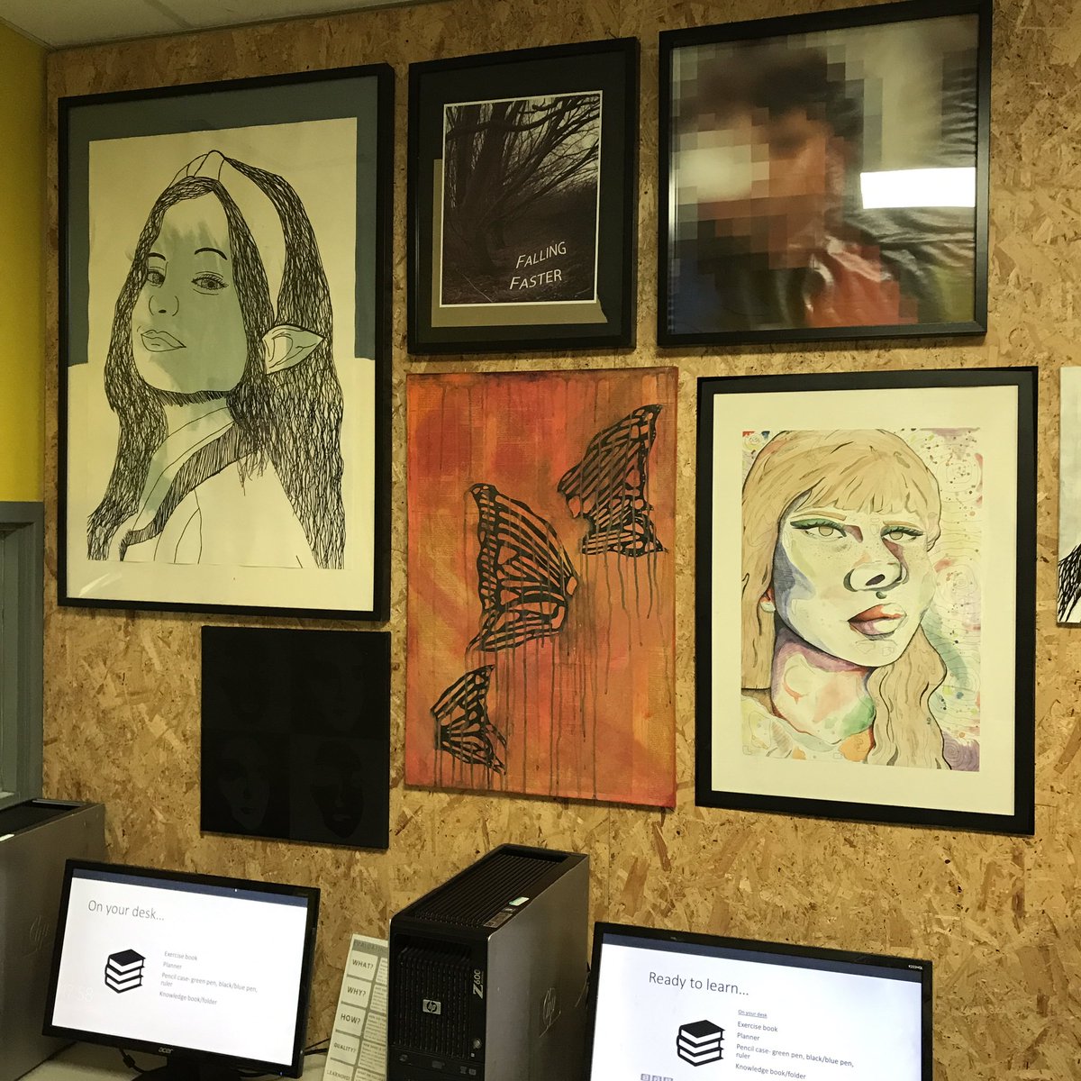 Had some spare time between parents’ evening appointments so managed to get some work up on the computer room walls #display #art #schoolenvironment #arteducation #school #teacherlife #edutwitter #multitasking