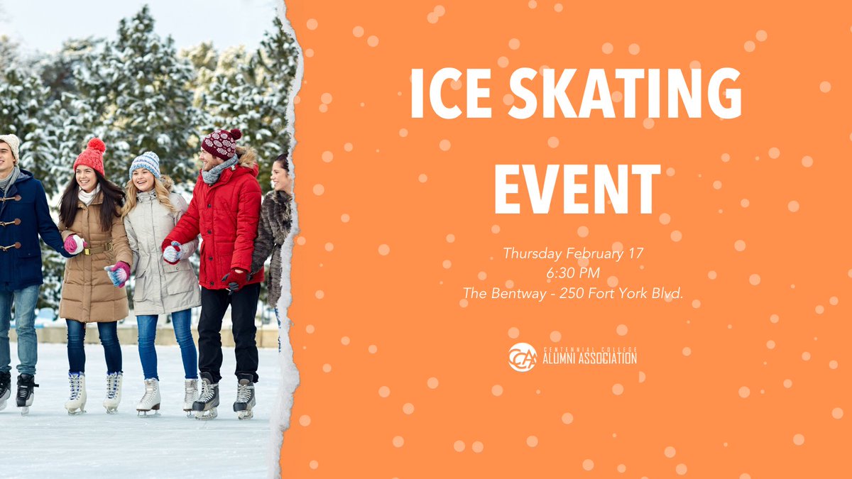 February blahs? Skate them away this Thursday at CCAA's Ice Skating Event at The Bentway ⛸️

Go to ccaa.life/events for more details and to register. CCAA will provide snacks and will be giving out swag!

#CCAALife
#centennialgrads
#centennialalumni
#february
#event