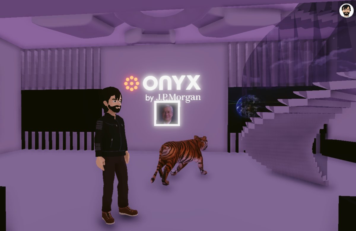 cgledhill's tweet photo. Having a look round @jpmorgan’s #metaverse bank branch in @decentraland 🧐
 #fintech https://t.co/4KQ0hTLL0o