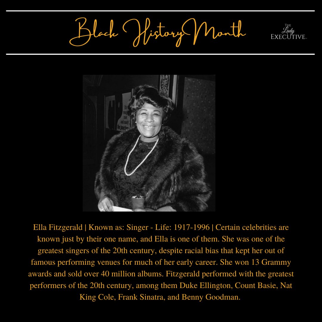 LadyExecAJ's tweet photo. #blackhistorymonth
#EllaFitzgerald
#theladyexec https://t.co/UYLeJzq5NB