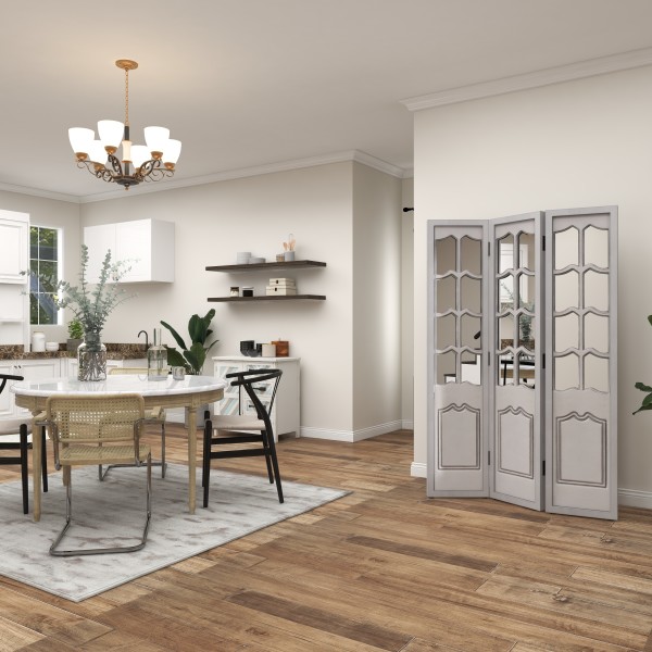 If you're looking to add depth to a room, try adding a room screen rather than wall art or a mirror! Swipe to see how we styled in a bedroom, living room and dining room! 

#Roomdivider #divider #RoomScreen #Screen #Farmhouse #BedroomDecor  #HomeDecor #UMAHomeDecor