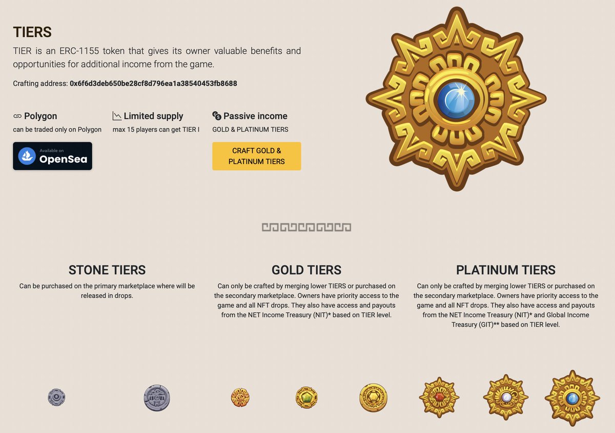 📢 TIERS LAUNCHED‼️
You can join now to get a lot of benefits and earn passive income from The Rise Of Aztecs. Check out our TIERS on <a href="/opensea/">OpenSea</a> 

riseofaztecs.com/#tiers

#NFT #NFTCommunity #PlayToEarn