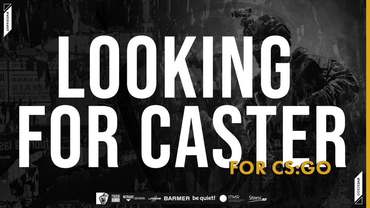 WeSports_Main's tweet photo. Die #WeSFamily sucht Caster für #CSGO🔫

⬇️Wir bieten⬇️
- Vergünstigungen
- Strukturierter TS &amp; Discord
- Persönlicher Support 
- Nutzung der Gaming Lounge

Sollten wir dein Interesse geweckt haben, meld dich ganz einfach bei uns und lern uns persönlich kennen🤝 https://t.co/HMPgkff9CN
