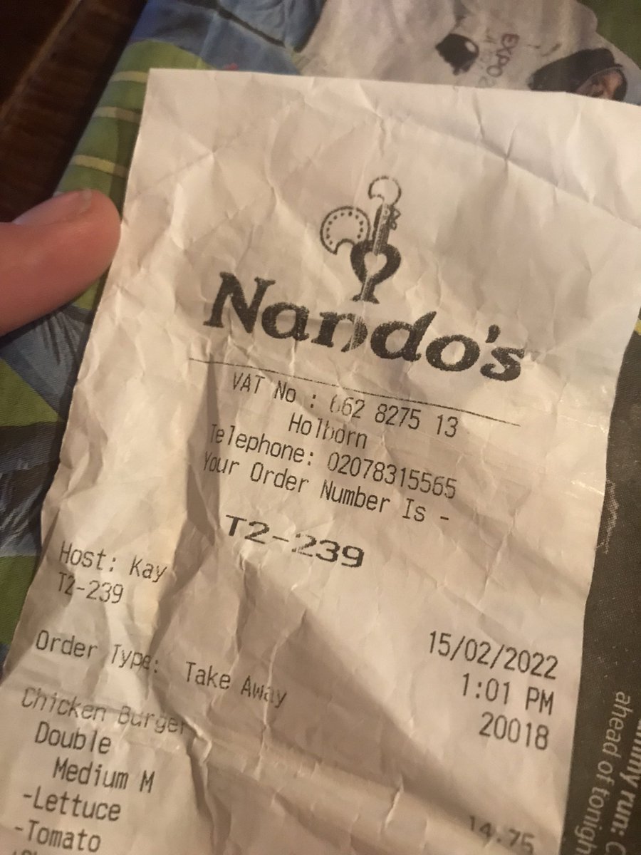 AH_SoftTissue's tweet photo. @NandosUK I did! On numerous times. I was repeatedly asked what table number I was on despite saying I was still waiting for a takeaway! Unacceptable. https://t.co/8RwAJbqUFj