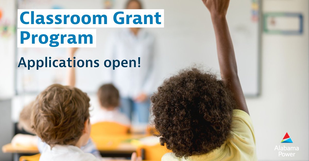 Alabama Power (@alabamapower) on Twitter photo Are you a teacher? The <a href="/ALPowerFdn/">Alabama Power Foundation</a> is accepting applications for its annual Classroom Grant program.
Learn more! bit.ly/3GY5ST6 Are you a teacher? The <a href="/ALPowerFdn/">Alabama Power Foundation</a> is accepting applications for its annual Classroom Grant program.
Learn more! bit.ly/3GY5ST6