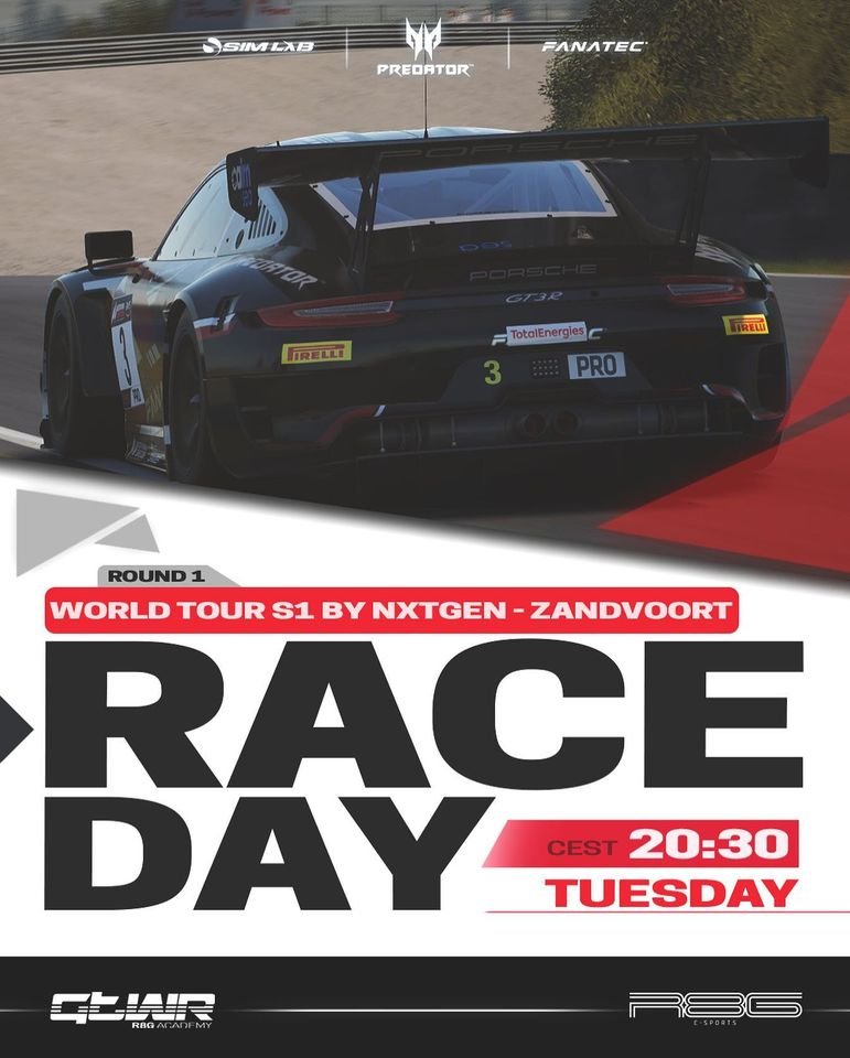 Another important championship begin!!! NXTGEN Racing starts!!!
The GTWR team will participate with 2 drivers very fast on track: <a href="/LukeW_Racing/">Luke Whitehead Racing</a>  and <a href="/dalking38/">Dalking</a> !!! Come on guys!!!
<a href="/r8gesports/">R8G eSports</a>  
@simlab_official | <a href="/PredatorGaming/">Predator Gaming</a>  | <a href="/fanatec/">FANATEC</a>  | cauri_design | Caim Sea | tefinscrl