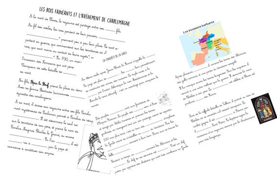 BernardIsaure's tweet photo. Le temps des rois en CE2 :
Chaque élève mime son rôle pendant que je raconte l'histoire de Clovis, de Charlemagne... 
Voilà un petit aperçu des traces écrites ! 👑
#histoire #CE2 #cycle2 #élèvesacteurs https://t.co/L4cg2dgjOU