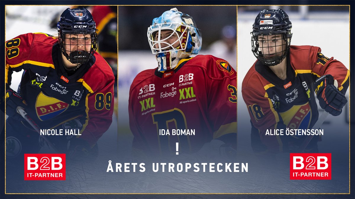 Djurgården kan tillsammans med B2B IT-Partner stolt presentera kandidaterna till Årets Utropstecken Damlaget 2021/2022. Nominerade är Nicole Hall, Ida Boman och Alice Östensson och röstningen pågår till 2:a mars.

difhockey.se/article/armwak…

#DIFHockey #AlltidOavsett