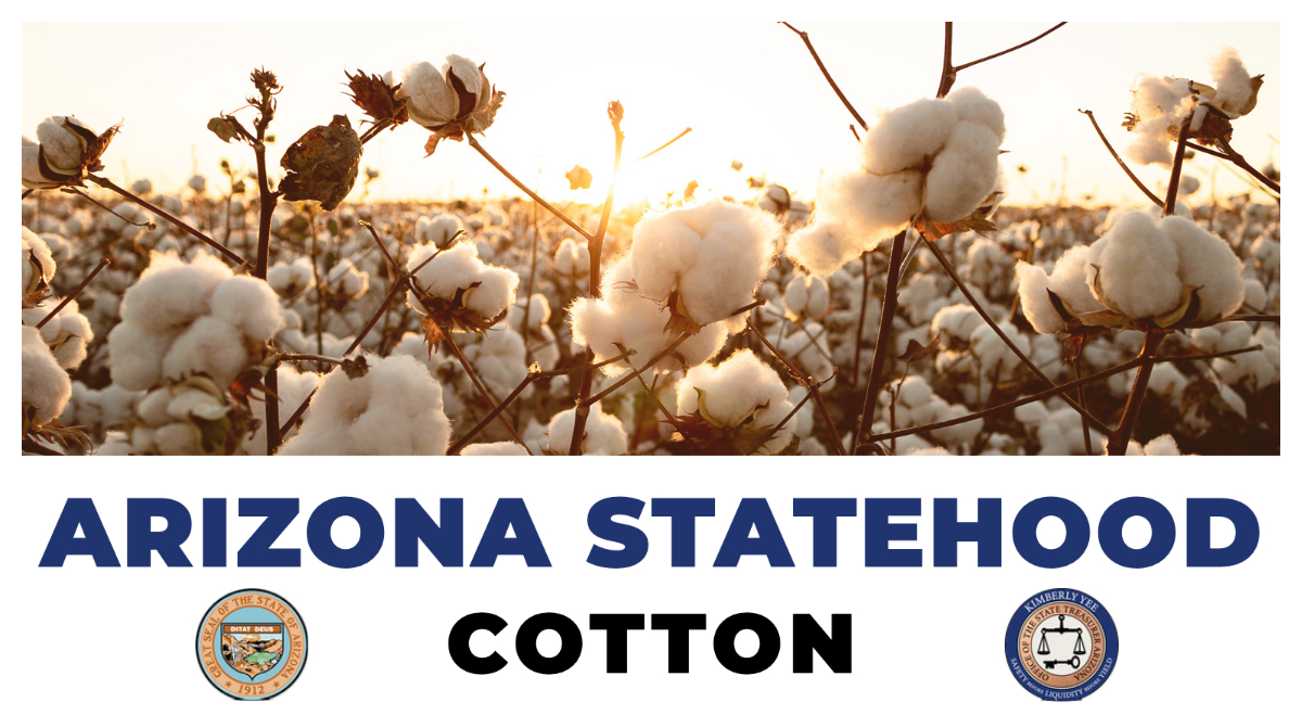 #AZStatehoodWeek Fact of the Day: In the 1920’s, #Arizona replaced Egypt as the world’s leading producer of cotton. Link: bit.ly/3gLwzzo | #AZStatehood #AZ5Cs #AZHistory #Arizona110 | Arizona Treasurer Kimberly Yee