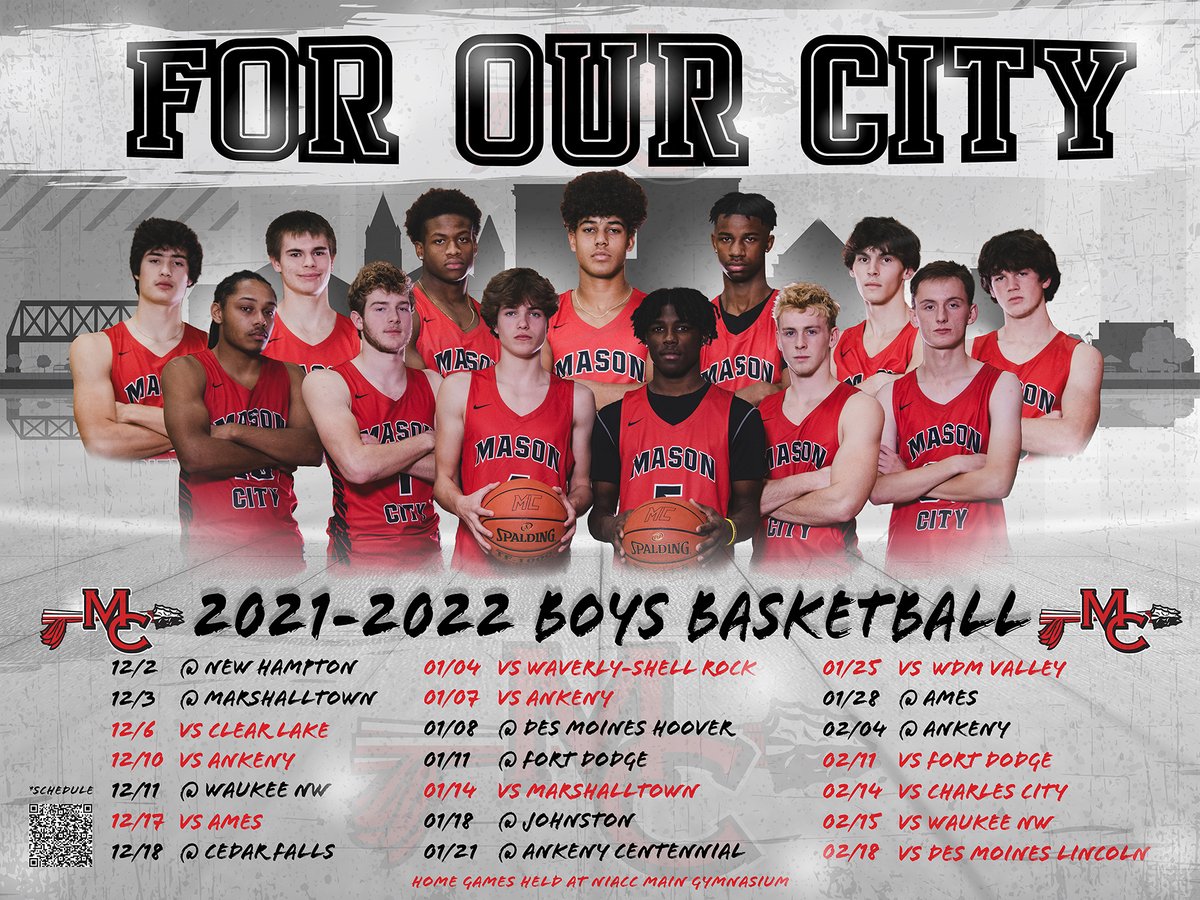 Mason City Boys Basketball at home vs Waukee Northwest for today, Tues., 2/15:

9th at MCHS gym) - 4:45pm  (Due to construction project, seating is limited this game is open to parents only)

10th/V at NIACC gym - 6:15/7:45pm

Live streamed at:  youtube.com/results?search…