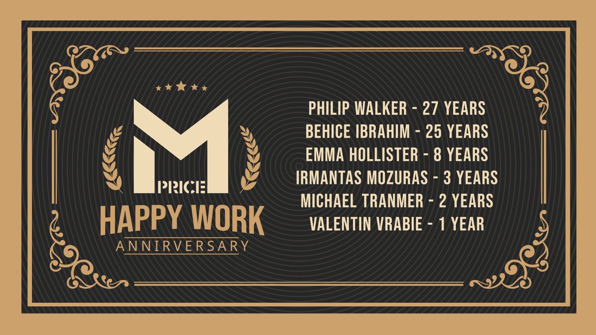 mpricegroup's tweet photo. ✨ "Trust is gained. Loyalty is returned." - Unknown

Today we are cherishing our people at M Price and celebrating their work anniversaries. We appreciate you and your loyalty to the company. 

Congratulations to each of you for this milestone 🎉 
#februaryworkanniversaries https://t.co/3yv4WZMIsZ