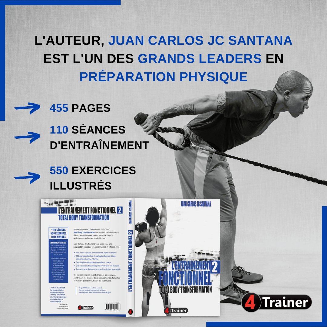 4Trainer's tweet photo. L'Entrainement Fonctionnel 2 #TotalBodyTransformation fait son apparition,
Ce second volume de l'entraînement fonctionnel met en pratique les concepts clés pour transformer votre corps et optimiser vos performances athlétiques https://t.co/Cov4SvVsBQ